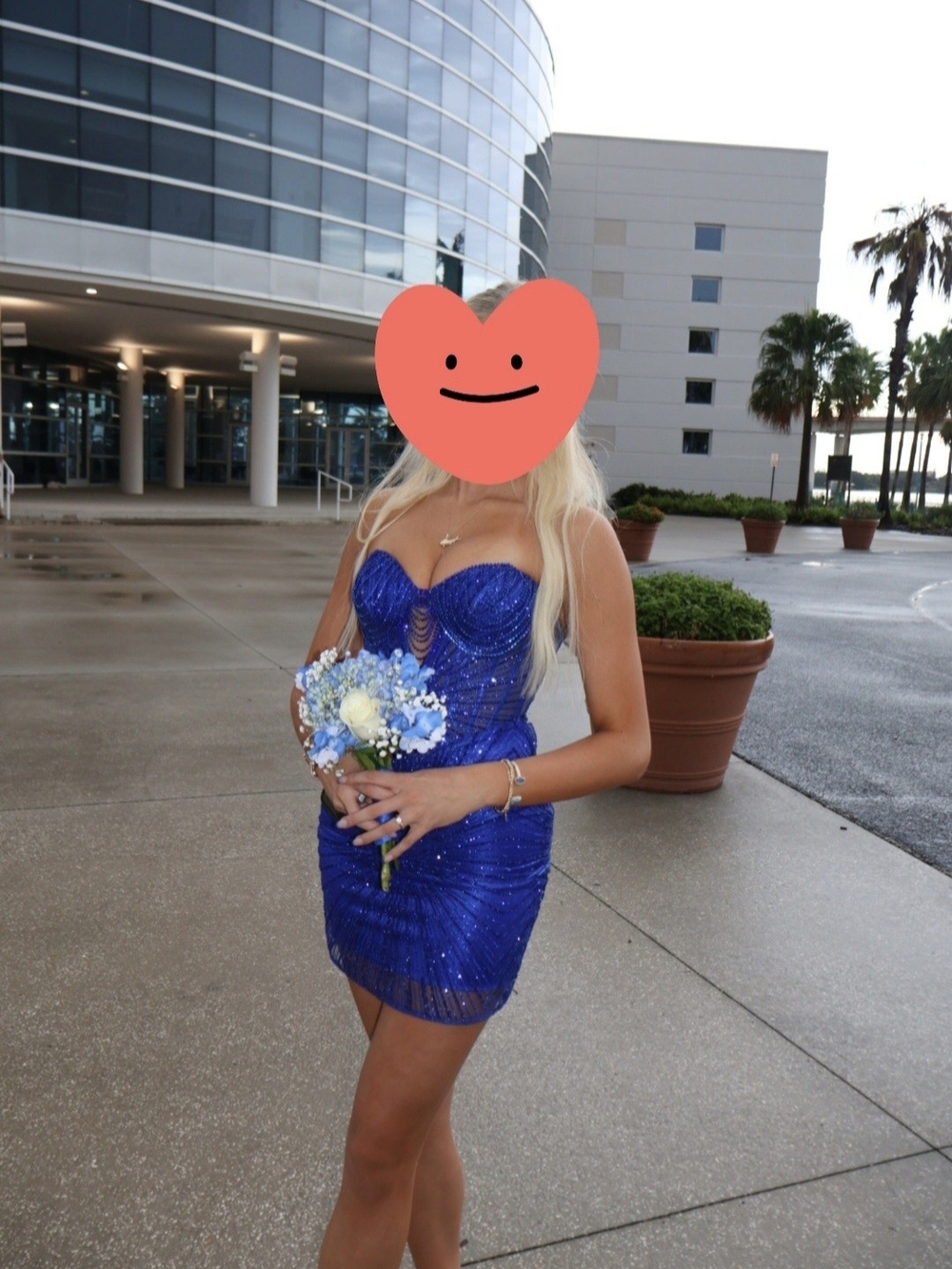 Strapless Sequin Bodycon Dress in Royal Blue